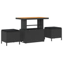 Havesofa Sæt med pude 10 pcs Sort Poly rattan