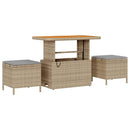 Havesofa Sæt med pude 10 pcs Beige Poly rattan