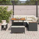 Havesofa Sæt med pude 8 pcs Sort Poly rattan