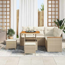 Havesofa Sæt med pude 8 pcs Beige Poly rattan