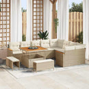 Havesofa Sæt med pude med opbevaring 12 pcs Beige Poly Rattan