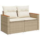 Havesofa Sæt med pude med opbevaring 12 pcs Beige Poly Rattan