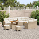 Havesofa Sæt med pude med opbevaring 12 pcs Beige Poly Rattan