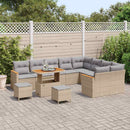 Havesofa Sæt med pude med opbevaring 12 pcs Beige Poly Rattan