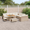 Havesofa Sæt med pude 13 pcs Beige polyrattan