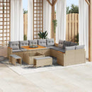 Havesofa Sæt med pude 13 pcs Beige polyrattan