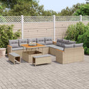 Havesofa Sæt med pude 13 pcs Beige polyrattan
