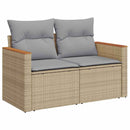 Havesofa Sæt med pude 13 pcs Beige polyrattan