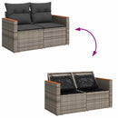 Havesofa Sæt med pude 13 pcs Grå polyrattan