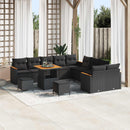 Havesofa Sæt med pude 13 pcs Sort polyrattan