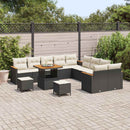 Havesofa Sæt med pude 13 pcs Sort polyrattan