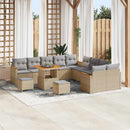 Havesofa Sæt med pude 13 pcs Beige polyrattan