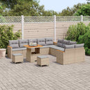 Havesofa Sæt med pude 13 pcs Beige polyrattan