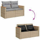 Havesofa Sæt med pude 13 pcs Beige polyrattan
