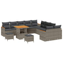 Havesofa Sæt med pude 13 pcs Grå polyrattan