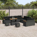 Havesofa Sæt med pude 13 pcs Sort polyrattan