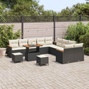 Havesofa Sæt med pude 13 pcs Sort polyrattan