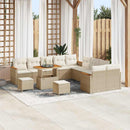 Havesofa Sæt med pude 13 pcs Beige polyrattan