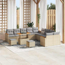 Havesofa Sæt med pude 13 pcs Beige polyrattan