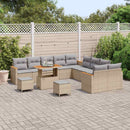 Havesofa Sæt med pude 13 pcs Beige polyrattan