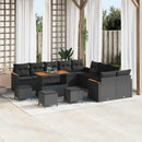 Havesofa Sæt med pude 14 pcs Sort polyrattan