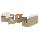 Havesofa Sæt med pude 10 pcs Beige og creme polyrattan