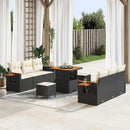 Havesofa Sæt med pude 11 pcs Sort og Cream polyrattan