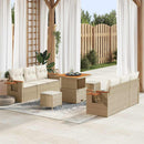 Havesofa Sæt med pude 11 pcs Beige og creme polyrattan