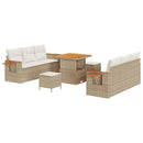 Havesofa Sæt med pude 11 pcs Beige og creme polyrattan