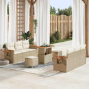 Havesofa Sæt med pude 11 pcs Beige og creme polyrattan