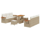 Havesofa Sæt med pude 11 pcs Beige og creme polyrattan