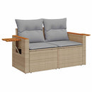 Havesofa Sæt med pude 11 pcs Beige og lys grå polyrattan