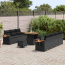 Havesofa Sæt med pude 13 pcs Sort polyrattan