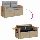 Havesofa Sæt med pude 13 pcs Beige og lys grå polyrattan