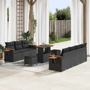 Havesofa Sæt med pude 13 pcs Sort polyrattan