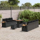 Havesofa Sæt med pude 13 pcs Sort polyrattan