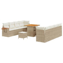 Havesofa Sæt med pude 12 pcs Beige og creme polyrattan