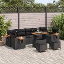 Havesofa Sæt med pude 13 pcs Sort polyrattan