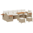 Havesofa Sæt med pude 13 pcs Beige og creme polyrattan
