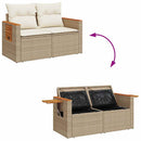 Havesofa Sæt med pude 13 pcs Beige og creme polyrattan