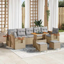 Havesofa Sæt med pude 13 pcs Beige og lys grå polyrattan