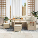 Havesofa Sæt med pude 9 pcs Beige og creme polyrattan