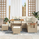 Havesofa Sæt med pude 9 pcs Beige og creme polyrattan