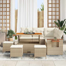 Havesofa Sæt med pude 10 pcs Beige og creme polyrattan