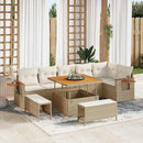 Havesofa Sæt med pude 11 pcs Beige og creme polyrattan