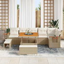 Havesofa Sæt med pude 11 pcs Beige og creme polyrattan