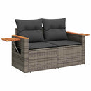 Havesofa Sæt med pude 11 pcs Grå polyrattan