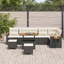 Havesofa Sæt med pude 11 pcs Sort og Cream polyrattan