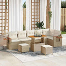 Havesofa Sæt med pude 11 pcs Beige og creme polyrattan