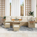 Havesofa Sæt med pude 11 pcs Beige og creme polyrattan